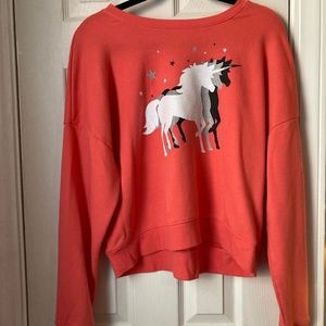 Justice Active Pink Unicorn Sweatshirt